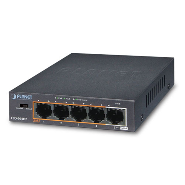 PLANET™ Switch High PoE FSD-504HP [FSD-504HP]