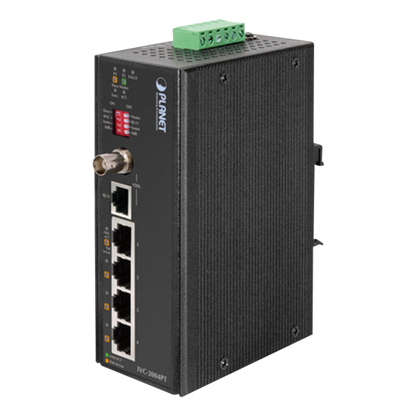 PLANET™ Convertert/Switch PoE IVC-2004PT Ethernet-Coax [IVC-2004PT]