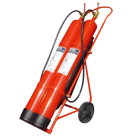 20 Kg. CO2 - 2 Bottles Extinguisher Cart [0220C]